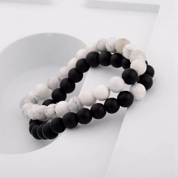 Chakra bracelet distance bracelet white black