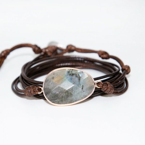 Labradorite Throat Chakra Bracelet isolated