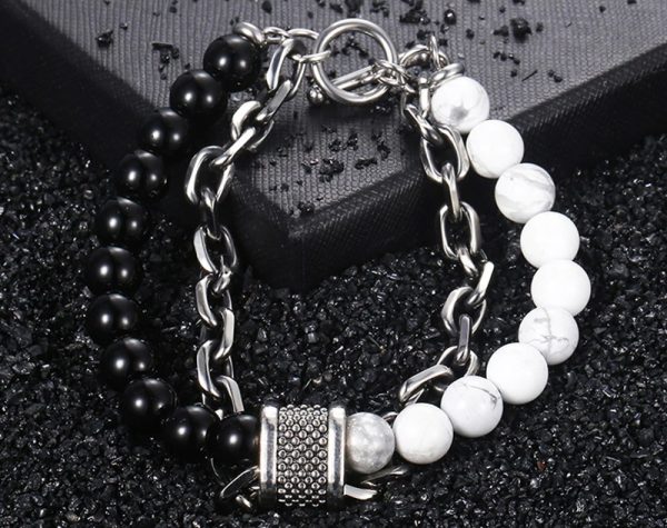 chakra bracelet for men white turquoise